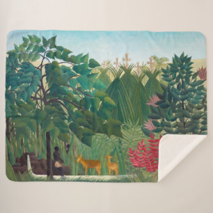 Henri Rousseau - The Waterfall Sherpa Blanket