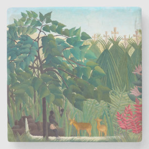 Henri Rousseau - The Waterfall Stone Coaster