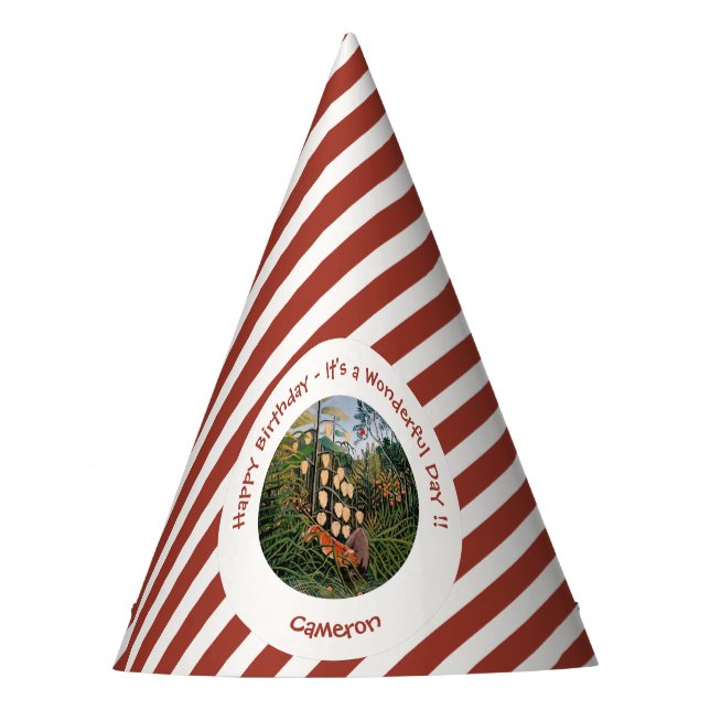 Henri Rousseau Tiger & Bull Party Items Collection Party Hat (Front)