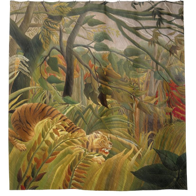 Henri Rousseau Tiger In A Tropical Storm Shower Curtain (Front)