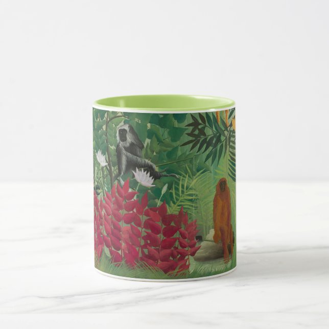 Henri Rousseau - Tropical Forest with Monkeys Mug (Center)