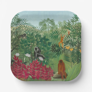 Henri Rousseau - Tropical Forest with Monkeys Paper Plate