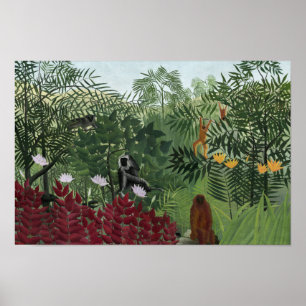 Henri Rousseau - Tropical Forest with Monkeys Poster