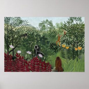 Henri Rousseau - Tropical Forest with Monkeys Poster