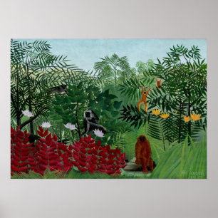 Henri Rousseau - Tropical Forest with Monkeys Poster