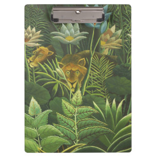 Henri Rousseau Tropical Jungle Lion Vintage Print Clipboard