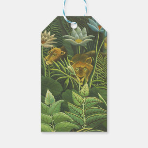 Henri Rousseau Tropical Jungle Lion Vintage Print Gift Tags