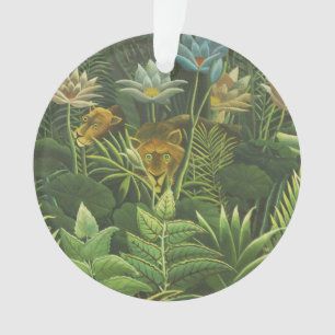 Henri Rousseau Tropical Jungle Lion Vintage Print Ornament