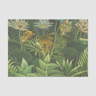 Henri Rousseau Tropical Jungle Lion Vintage Print Tissue Paper