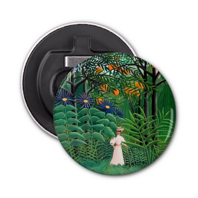 Henri Rousseau - Woman Walking in an Exotic Forest Bottle Opener (Front)