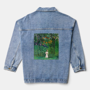 Henri Rousseau - Woman Walking in an Exotic Forest Denim Jacket