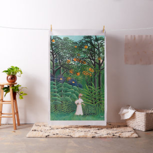 Henri Rousseau - Woman Walking in an Exotic Forest Fabric