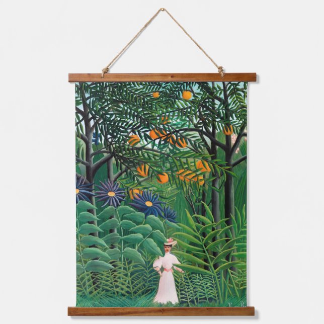 Henri Rousseau - Woman Walking in an Exotic Forest Hanging Tapestry (Front)