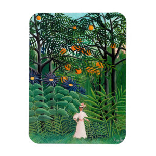 Henri Rousseau - Woman Walking in an Exotic Forest Magnet