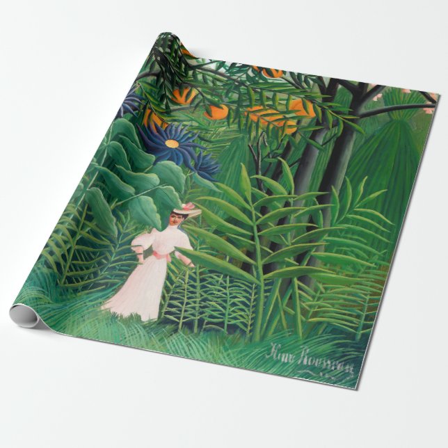 Henri Rousseau - Woman Walking in an Exotic Forest Wrapping Paper (Unrolled)