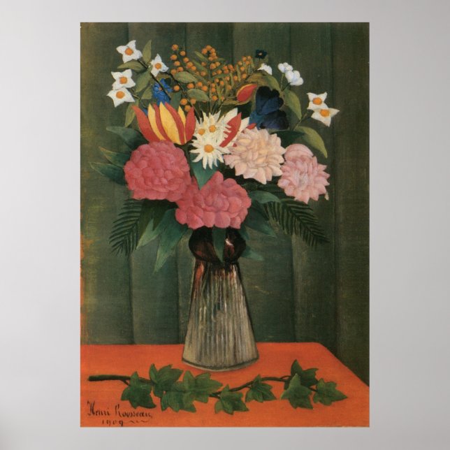 Henri Rousseau's Flowers in a Vase (1909) Poster (Front)