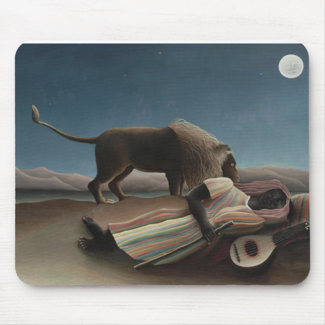 Henri Rousseau's The Sleeping Gypsy Mouse Pad (Front)