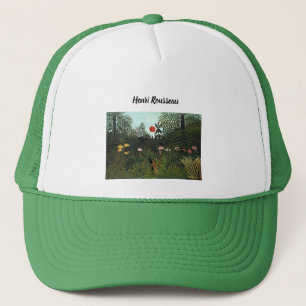 Henri Rousseau's Virgin Forest with Sunset Green Trucker Hat