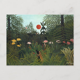Henri Rousseau's Virgin Forest with Sunset Postcard