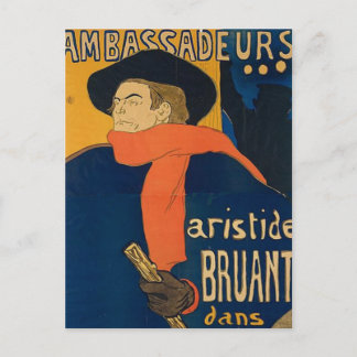 Henri Toulouse Lautrec - Aristide Bruant Postcard
