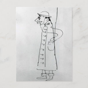 Henri Toulouse-Lautrec: Self-Portrait. Caricature Postcard
