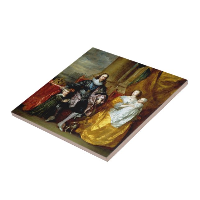 Henrietta Maria and Charles I by Van Dyck Tile (Side)