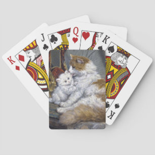 Henriette Ronner Knip Mother Cat and Kitten Playing Cards