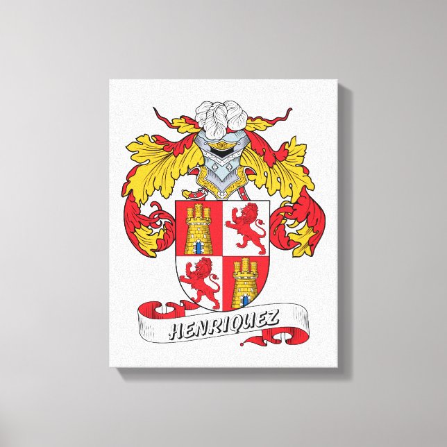 Henriquez Family Crest Canvas Print (Front)