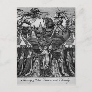 Henry 5th, his Queen and Family Postcard