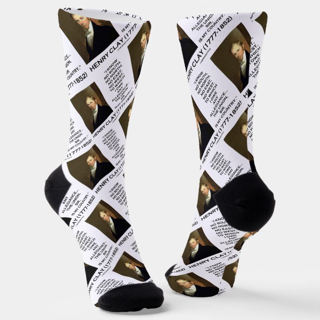 Henry Clay No South No North No East No West Quote Socks (Angled)