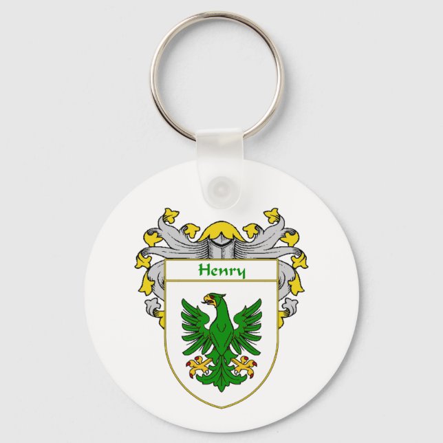 Henry Coat of Arms (Mantled) Key Ring (Front)