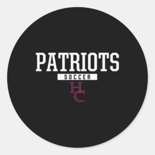 Henry County Patriots Logo Soccer Hs  Classic Round Sticker