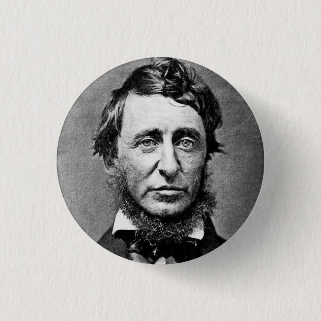 Henry David Thoreau Black & White Portrait 3 Cm Round Badge (Front)