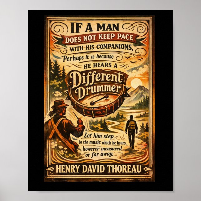 Henry David Thoreau Different Drummer Poster (Front)