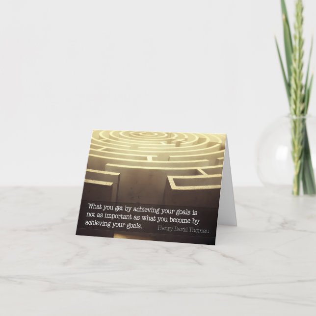 Henry David Thoreau Inspirational Quote "Become" Thank You Card (Front)