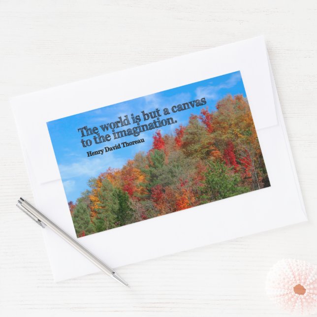 Henry David Thoreau Inspirational Quote "Canvas" Rectangular Sticker (Envelope)