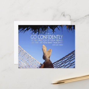 Henry David Thoreau Inspirational Quote Confidence Postcard