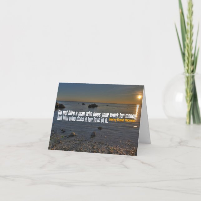 Henry David Thoreau Inspirational Quote "Work" Thank You Card (Front)