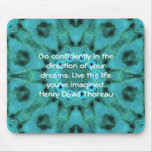 Henry David Thoreau Motivational Dream Quotation Mouse Pad