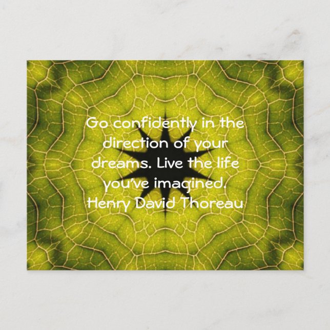 Henry David Thoreau Motivational Dream Quotation Postcard (Front)