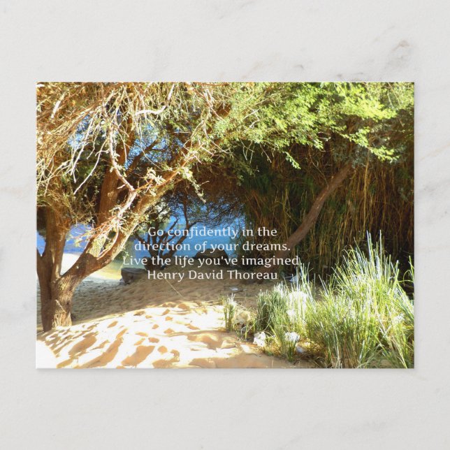 Henry David Thoreau Motivational Dream Quotation Postcard (Front)