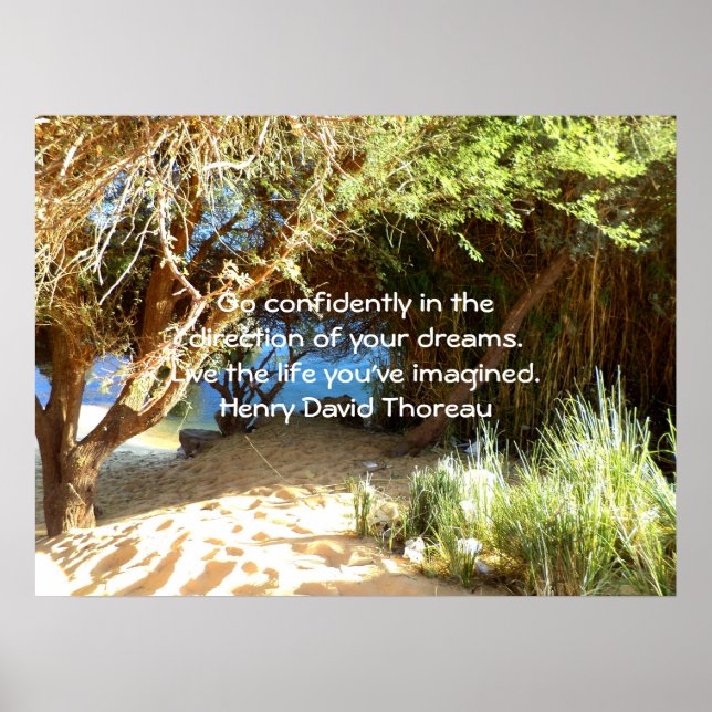 Henry David Thoreau Motivational Dream Quotation Poster (Front)