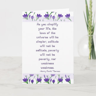 Henry David Thoreau Quote-  Spring Crocus Flowers Card