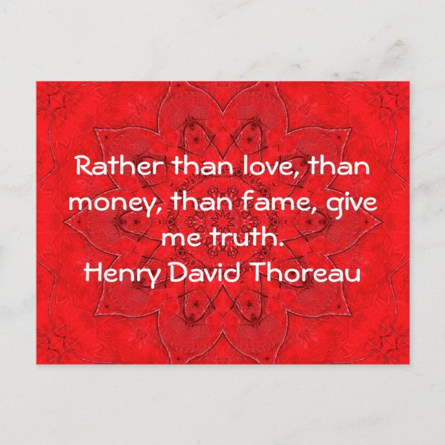 Henry David Thoreau Wisdom Quotation Saying Postcard (Front)
