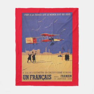 Henry Farman Flies at Issy-les-Moulineaux Fleece Blanket