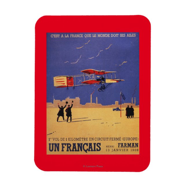 Henry Farman Flies at Issy-les-Moulineaux Magnet (Vertical)