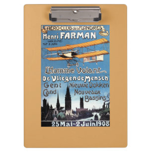 Henry Farman Flies the Flying Man Promo Poster Clipboard