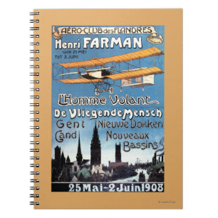 Henry Farman Flies the Flying Man Promo Poster Notebook