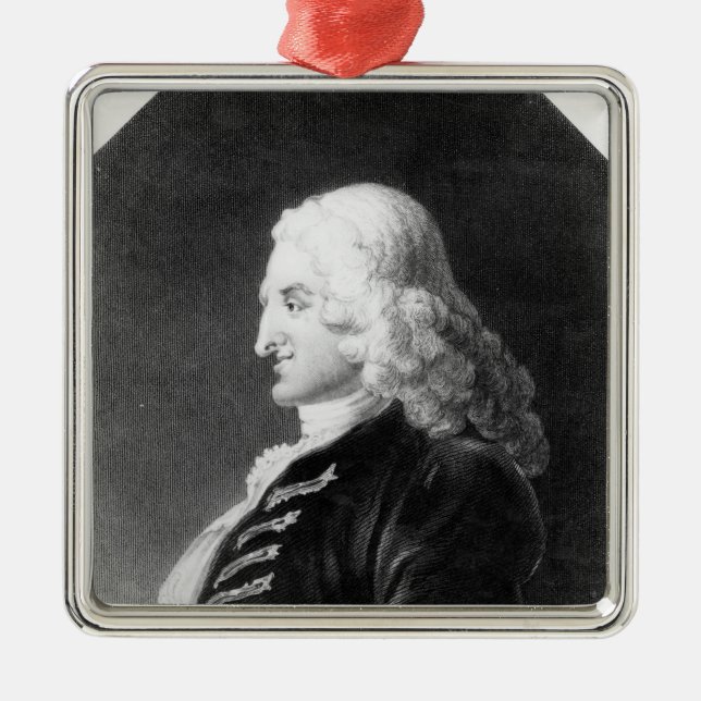 Henry Fielding  engraved by Samuel Freeman Metal Tree Decoration (Front)