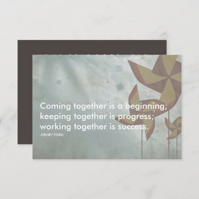 henry ford success quote invitation (Front/Back)